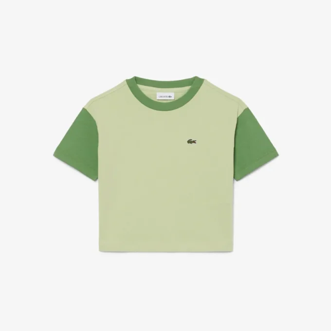 T-shirt από βαμβάκι με λεπτομέρειες σε αντίθεση