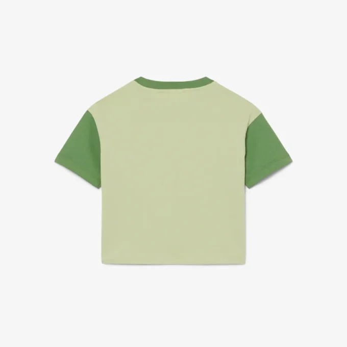 T-shirt από βαμβάκι με λεπτομέρειες σε αντίθεση