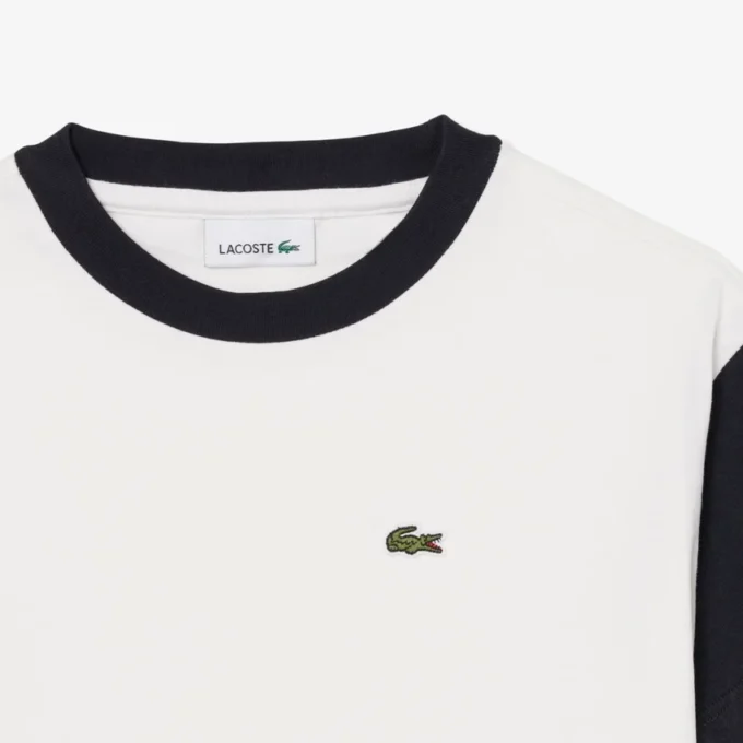 T-shirt από βαμβάκι με λεπτομέρειες σε αντίθεση