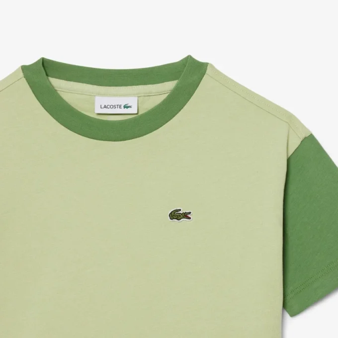 T-shirt από βαμβάκι με λεπτομέρειες σε αντίθεση