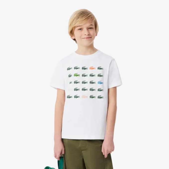 T-shirt από βαμβάκι με τύπωμα κροκοδείλου