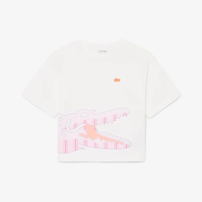 T-shirt από βαμβάκι με τύπωμα κροκοδείλου T-shirt από βαμβάκι με τύπωμα κροκοδείλου