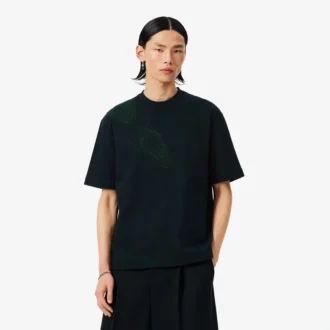 Τ-shirt με κεντημένο κροκόδειλο από την πασαρέλα