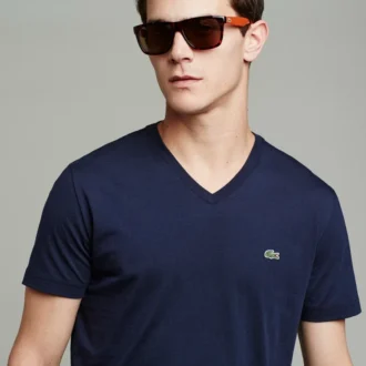T-shirt με V λαιμόκοψη από βαμβάκι Pima