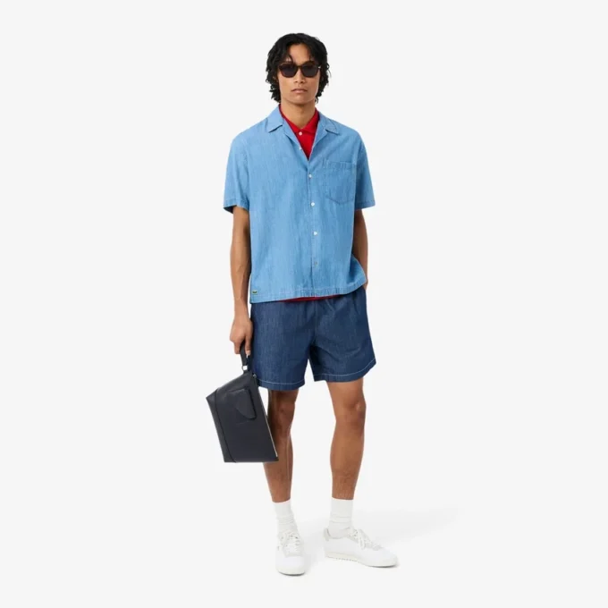 Τσάντα χειρός Lacoste Club από δέρμα με υφή Τσάντα χειρός Lacoste Club από δέρμα με υφή