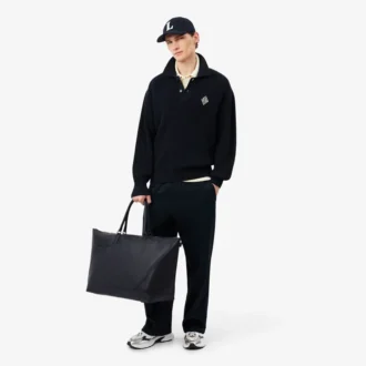 Τσάντα Σαββατοκύριακου Lacoste Club από δέρμα με υφή