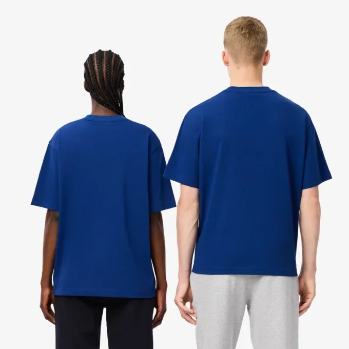Unisex φαρδύ T-shirt από βαρύ βαμβάκι με λογότυπο Unisex φαρδύ T-shirt από βαρύ βαμβάκι με λογότυπο