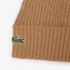 Unisex σκούφο από βουρτσισμένο μαλλί με πλεκτό ριμπ