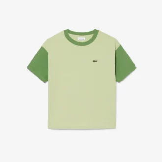 Βαμβακερό T-shirt με αντίθεση στο τελείωμα