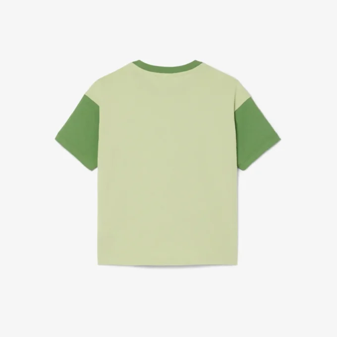 Βαμβακερό T-shirt με αντίθεση στο τελείωμα Βαμβακερό T-shirt με αντίθεση στο τελείωμα