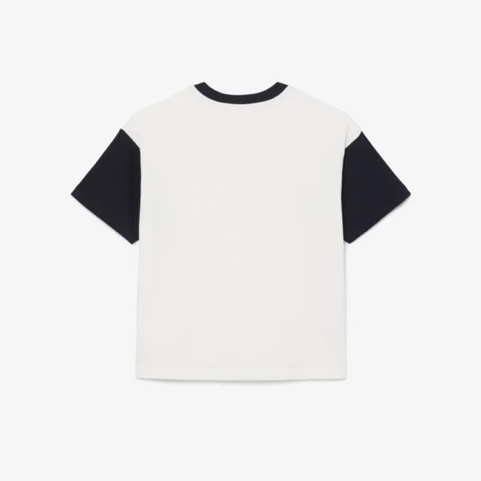 Βαμβακερό T-shirt με αντίθεση στο τελείωμα Βαμβακερό T-shirt με αντίθεση στο τελείωμα