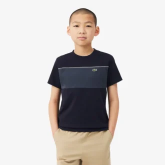 Βαμβακερό T-shirt με χρωματικά μπλοκ