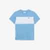 Βαμβακερό T-shirt με χρωματικά μπλοκ Βαμβακερό T-shirt με χρωματικά μπλοκ