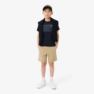 Βαμβακερό T-shirt με χρωματικά μπλοκ