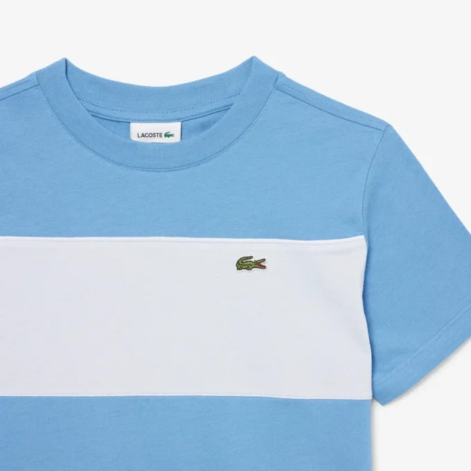 Βαμβακερό T-shirt με χρωματικά μπλοκ Βαμβακερό T-shirt με χρωματικά μπλοκ