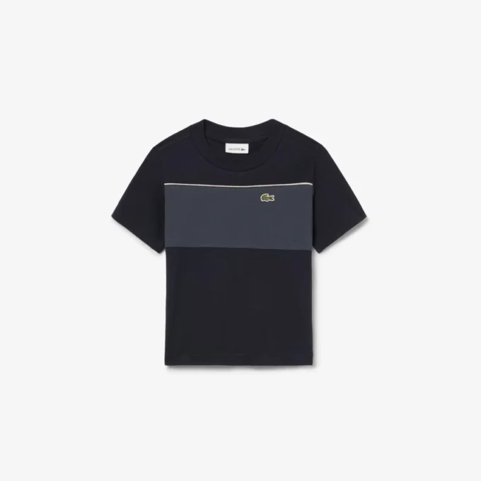 Βαμβακερό T-shirt με χρωματικά μπλοκ