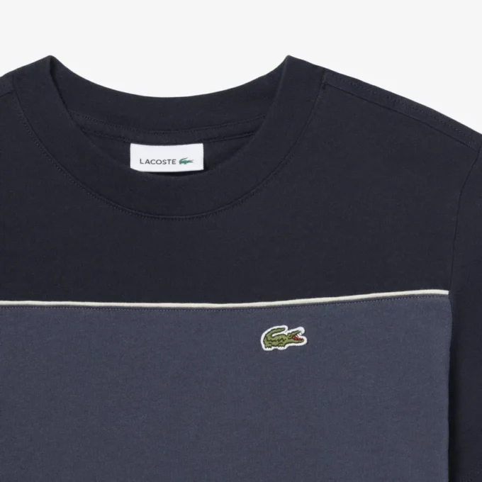 Βαμβακερό T-shirt με χρωματικά μπλοκ Βαμβακερό T-shirt με χρωματικά μπλοκ