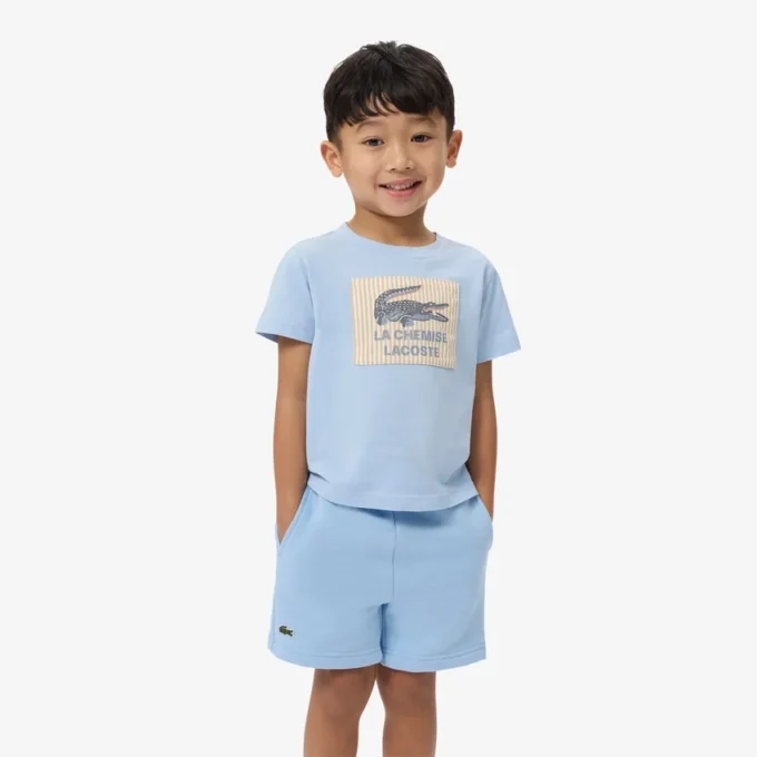 Βαμβακερό T-shirt με διακοσμητικό έμβλημα Βαμβακερό T-shirt με διακοσμητικό έμβλημα