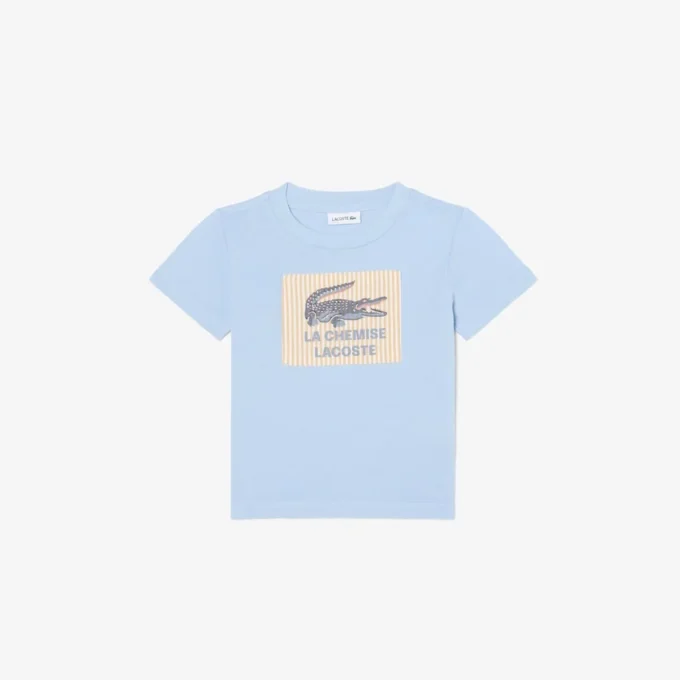 Βαμβακερό T-shirt με διακοσμητικό έμβλημα Βαμβακερό T-shirt με διακοσμητικό έμβλημα