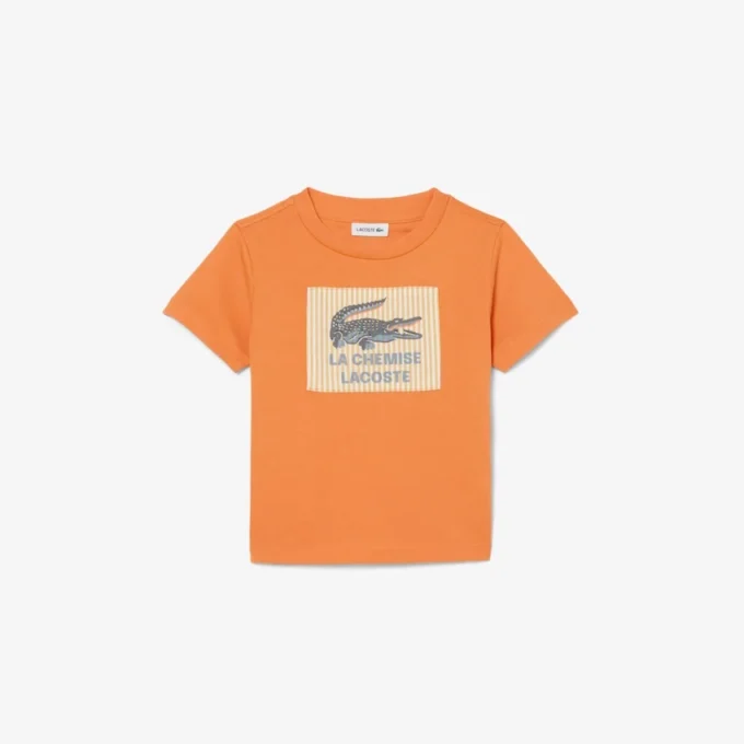 Βαμβακερό T-shirt με διακοσμητικό έμβλημα