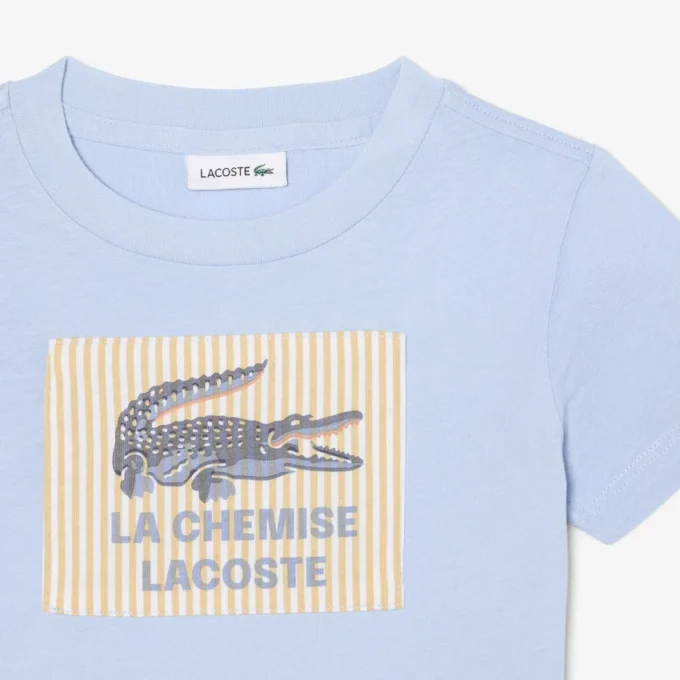 Βαμβακερό T-shirt με διακοσμητικό έμβλημα Βαμβακερό T-shirt με διακοσμητικό έμβλημα