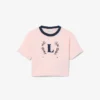 Βαμβακερό T-shirt με έμβλημα σε αντίθεση