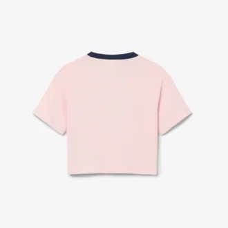 Βαμβακερό T-shirt με έμβλημα σε αντίθεση