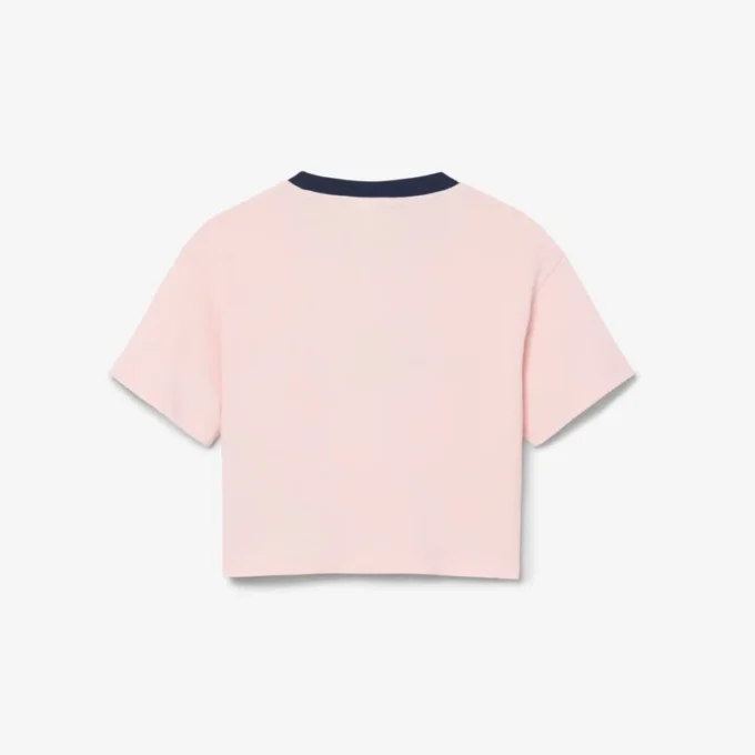 Βαμβακερό T-shirt με έμβλημα σε αντίθεση