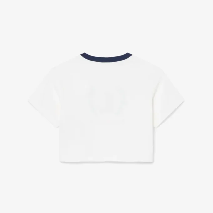 Βαμβακερό T-shirt με έμβλημα σε αντίθεση Βαμβακερό T-shirt με έμβλημα σε αντίθεση