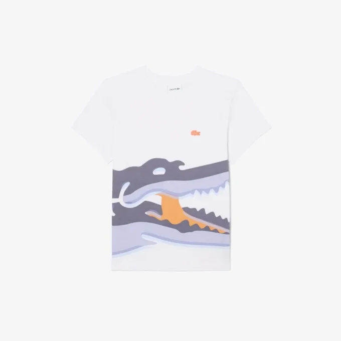 Βαμβακερό T-shirt με τύπωμα κροκοδείλου